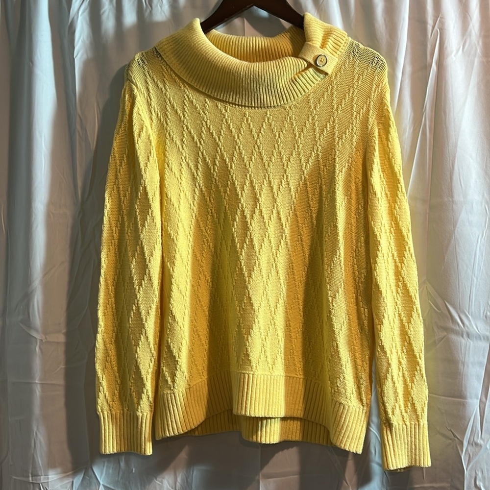 CJ BANKS YELLOW TURTLE NECK SWEATER